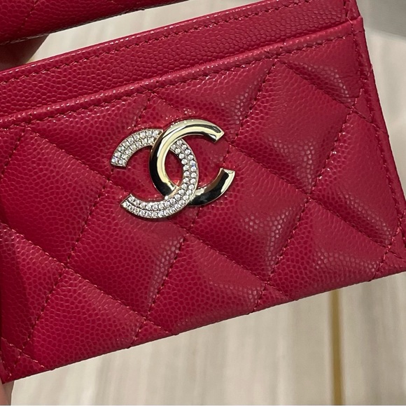 NOT AVAILABLE BNIB CHANEL RED FLAT CARD HOLDER - Picture 7 of 7